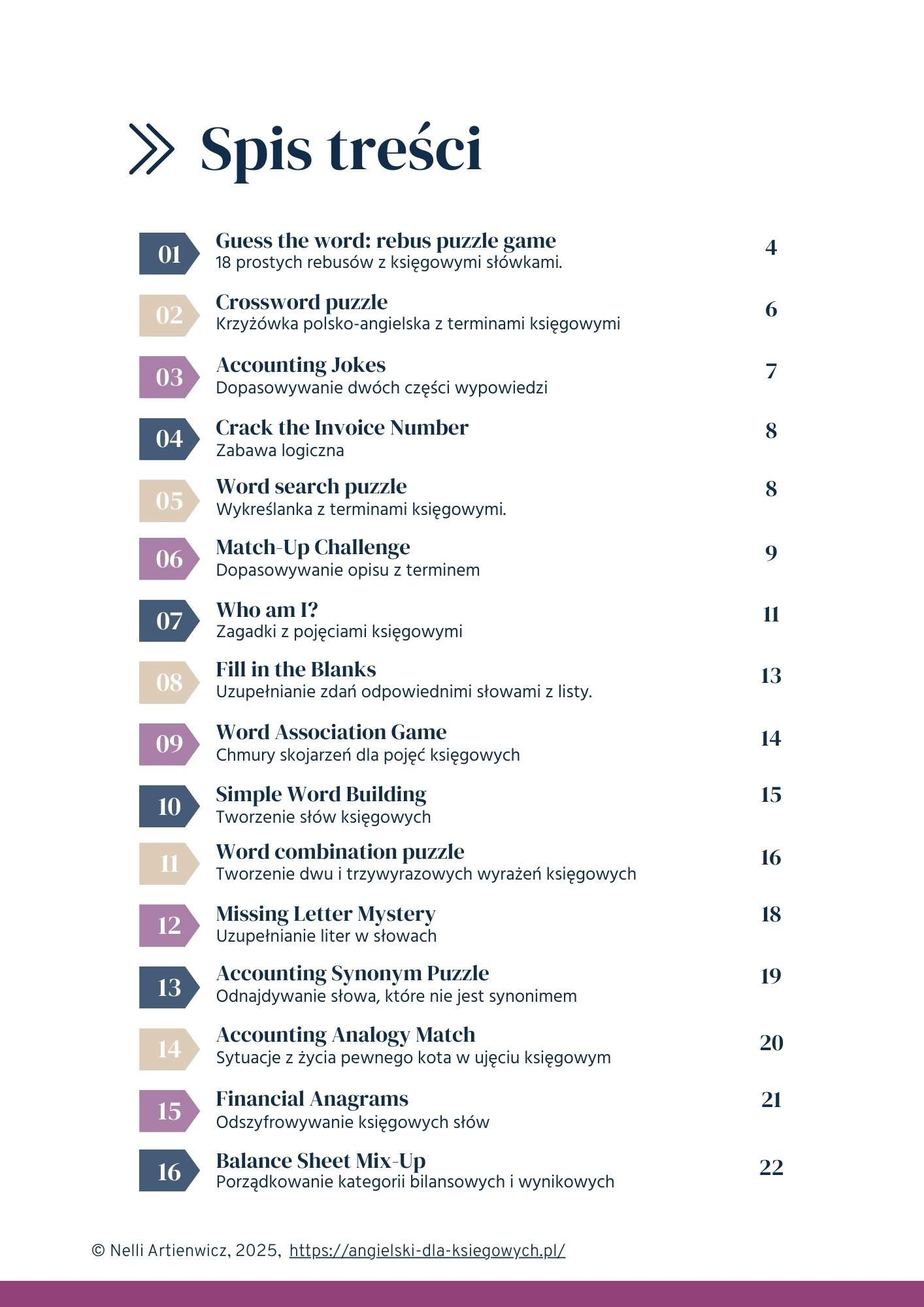 Accounting English Games and Puzzles - pdf do wydruku